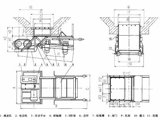 往復式給料機外形尺寸